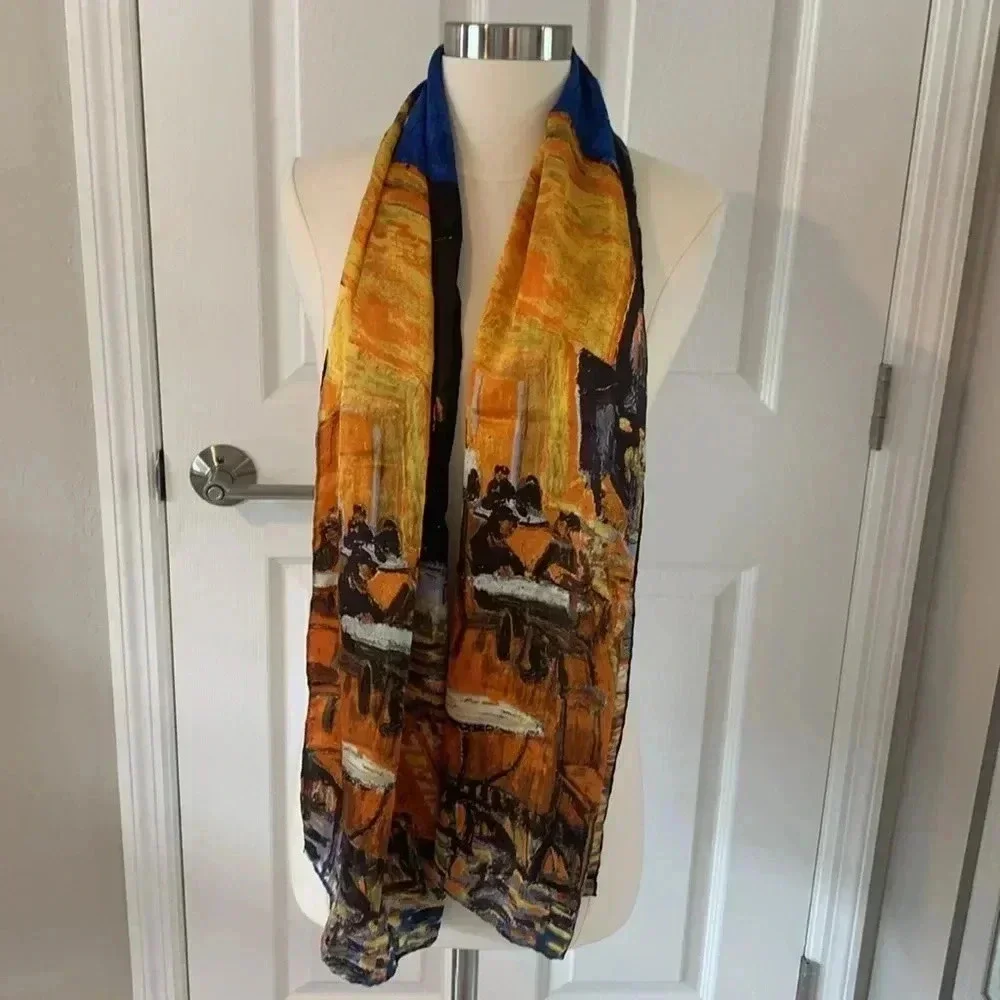 Dahlia jewels silk scarf- artsy print